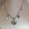 Silver Bows Charm Necklace